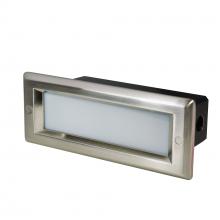 Nora NSW-842/SCBN - Brick Die-Cast LED Step Light w/ Frosted Lens Face Plate, Selectable CCT, Brushed Nickel Finish