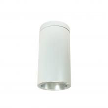 Nora NYLS3-6S1L235FC12DDW/PEM - 6" Sapphire III Surface Mount White Cylinder, Pre-Wired for EM Driver, Diffused Clear