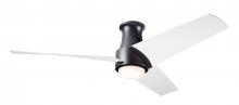 Modern Fan Co. AMB-FM-MB-56-MW-870-WC - Ambit Flush DC Fan- Matte Black Finish; 56" Matte White Blades; 17W LED