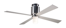 Modern Fan Co. LAP-FM-BN-50-BK-552-002 - Lapa Flush Fan; Bright Nickel Finish; 50" Black Blades; 17W LED; Fan Speed and LT Control (3-wir