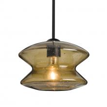 Besa Lighting 1TT-ZENLT-BK - Besa, Zen Stem Pendant, Latte Bubble, Black Finish, 1x60W Medium Base