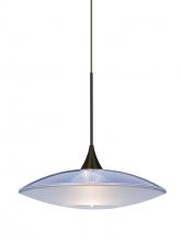 Besa Lighting 1XT-6294BL-BR - Besa Pendant Spazio Bronze Blue/Frost 1x50W MAX GY6.35 Base