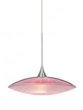 Besa Lighting 1XT-6294RD-SN - Besa Pendant Spazio Satin Nickel Red/Frost 1x50W MAX GY6.35 Base