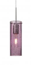 Besa Lighting J-JUNI10PL-SN - Besa, Juni 10 Pendant For Multiport Canopy, Plum Bubble, Satin Nickel, 1x60W Medium Base
