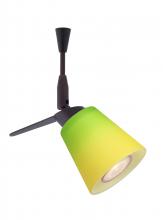 Besa Lighting SP-5042GY-12-BR - Besa Spotlight With 12" Stem Canto 3 Bronze Bicolor Green/Yellow 1x35W Bipin MR11