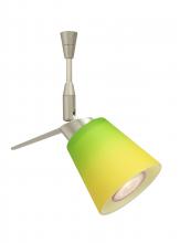 Besa Lighting SP-5042GY-12-SN - Besa Spotlight With 12" Stem Canto 3 Satin Nickel Bicolor Green/Yellow 1x35W Bipin MR11