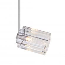 Besa Lighting SP-ICE4CL-18-SN - Besa Ice 4 Spotlight with 18" stem, Clear Glass, Satin Nickel Finish, 1x35W Bipin