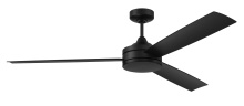 Craftmade INS62FB3 - Inspo 62" 3-Blade Indoor/Outdoor (Wet) Ceiling Fan in Flat Black w/ Flat Black Blades