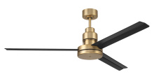 Craftmade MND54SBFB3 - Mondo 54" 3-Blade Ceiling Fan in Satin Brass w/ Flat Black Blades