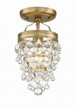 Crystorama 131-VG_CEILING - Calypso 7.25'' Crystal Teardrop Vibrant Gold Semi Flush Mount