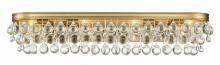 Crystorama 134-VG - Calypso 33'' Crystal Teardrop Vibrant Gold Bathroom Vanity