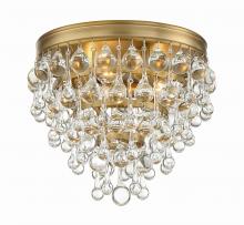 Crystorama 135-VG - Calypso 10.5'' Crystal Teardrop Vibrant Gold Flush Mount