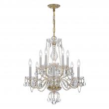 Crystorama 5080-PB-CL-MWP - Traditional Crystal 23'' Hand Cut Crystal Polished Brass Chandelier