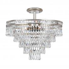 Crystorama 5264-OS-CL-MWP_CEILING - Mercer 20'' Hand Cut Crystal Olde Silver Semi Flush Mount