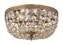 Crystorama 712-OB-GT-MWP - Waltham 12'' Golden Teak Hand Cut Crystal Olde Brass Flush Mount
