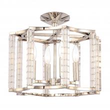 Crystorama 8854-PN_CEILING - Carson 16'' Polished Nickel Semi Flush Mount