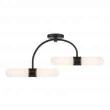 Crystorama CAP-8514-MK-TG - Brian Patrick Flynn Capsule 34.25'' LED Matte Black + Textured Gold Semi Flush Mount