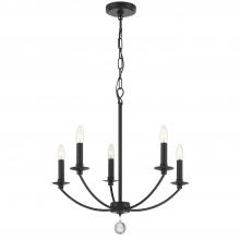 Crystorama MIL-8005-BK - Mila 23'' Black Chandelier