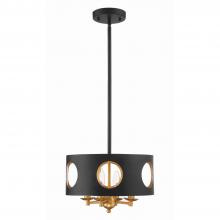 Crystorama ODE-700-BK-GA - Odelle 14'' Black + Antique Gold Chandelier