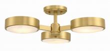 Crystorama ORS-733-MG-ST - Orson 22.5'' Modern Gold Semi Flush Mount