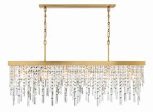 Crystorama WIN-217-GA-CL-MWP - Winfield 49'' Antique Gold Linear Chandelier