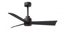 Matthews Fan Company AK-TB-BK-42 - Alessandra - 42" Three Blade Transitional Ceiling Fan - Textured Bronze Finish - Matte Black Bla