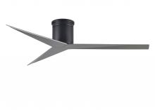 Matthews Fan Company EKH-BK-BN - Eliza-H - Flush Mount Ceiling Fan - Matte Black Finish - Brushed Nickel Blades