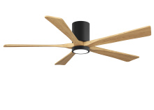 Matthews Fan Company IR5HLK-BK-LM-60 - Irene-5HLK-60" Five Blade Flush Mount Paddle Fan-5CCT Integrated LED-Matte Black Finish
