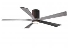 Matthews Fan Company IR5HLK-TB-BW-60 - Irene-5HLK-60" Five Blade Flush Mount Paddle Fan-5CCT Integrated LED-Textured Bronze Finish