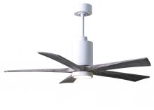 Matthews Fan Company PA5-WH-BW-52 - Patricia-5-52" Five Blade Ceiling Fan-5CCT Integrated LED-Gloss White Finish-Barn Wood Tone Blad