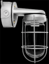 RAB Lighting VXBR100GS-3/4 - VAPORPROOF VXBR 100W WALL BRACKET 4 INCHES BOX 3/4 INCH SILVER GLOBEGLOBE WIRE GUARD