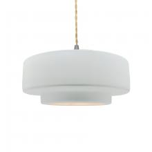 Justice Design Group CER-6543-WTWT-NCKL-BEIG-TWST - Medium Tier 1-Light Pendant