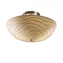 Justice Design Group PNA-9690-35-WAVE-NCKL - 14" Round Bowl Semi-Flush