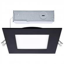 Satco Products Inc. S11877R1 - 12 Watt LED Direct Wire Downlight; 6-Inch; CCT Selectable; Square; Remote Driver; Black Finish