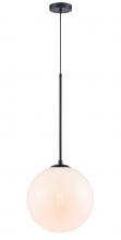 Avenue Lighting HF4201-BK-WHT - Delilah 14" Pendant in Black with White Glass