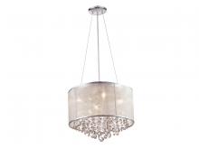 Avenue Lighting HF1504-SLV - Beverly Dr. 17" Round Chandelier with Silver Silk String Shade