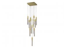 Avenue Lighting HF1905-13-GL-BB - The Original Glacier Collection 13 Light Multi Pendant in Brushed Brass with Bubbled Crystal