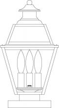 Arroyo Craftsman INC-8GRCLR-AB - 8" inverness column mount with glass roof
