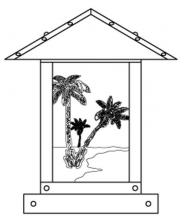 Arroyo Craftsman TRC-9PTM-RB - 9" timber ridge column mount with palm tree filigree