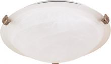 Nuvo 60/270 - 1 Light; 12 in.; Flush Mount; Tri-Clip with Alabaster Glass; Brushed Nickel Finish