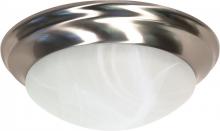 Nuvo 60/284 - 2 Light; 14 in.; Flush Mount; Twist and Lock with Alabaster Glass; Brushed Nickel Finish