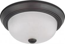 Nuvo 60/3145 - 2 Light; 11 in.; Flush Mount with Frosted White Glass; Mahogany Bronze Finish