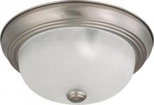 Nuvo 60/3261 - 2 Light; 11 in.; Flush Mount with Frosted White Glass; Brushed Nickel Finish