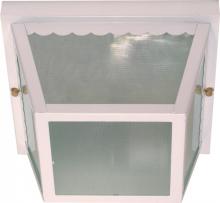 Nuvo 60/470 - 2 Light; 10 in.; Carport Flush Mount with Textured Frosted Glass; White Finish