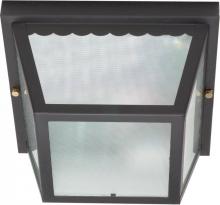 Nuvo 60/473 - 2 Light; 10 in.; Carport Flush Mount with Textured Frosted Glass; Black Finish
