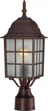 Nuvo 60/4908 - Adams; 1 Light; 17 in.; Outdoor Post with Frosted Glass; Rustic Bronze Finish