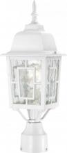 Nuvo 60/4927 - Banyan; 1 Light; 17 in.; Outdoor Post with Clear Water Glass; White Finish