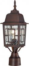 Nuvo 60/4928 - Banyan; 1 Light; 17 in.; Outdoor Post with Clear Water Glass; Rustic Bronze Finish
