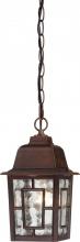 Nuvo 60/4932 - Banyan; 1 Light; 11 in.; Outdoor Hanging with Clear Water Glass; Rustic Bronze Finish