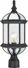 Nuvo 60/4976 - Boxwood; 1 Light; 19 in.; Outdoor Post with Clear Beveled Glass; Textured Black Finish